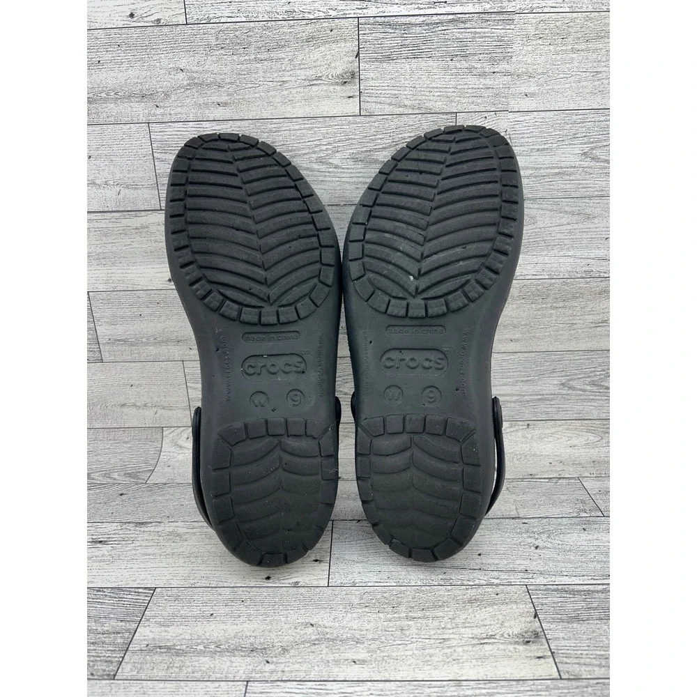 Crocs Cleo II Black Dual Strap Slingback Comfort Sandals Womens Size 9